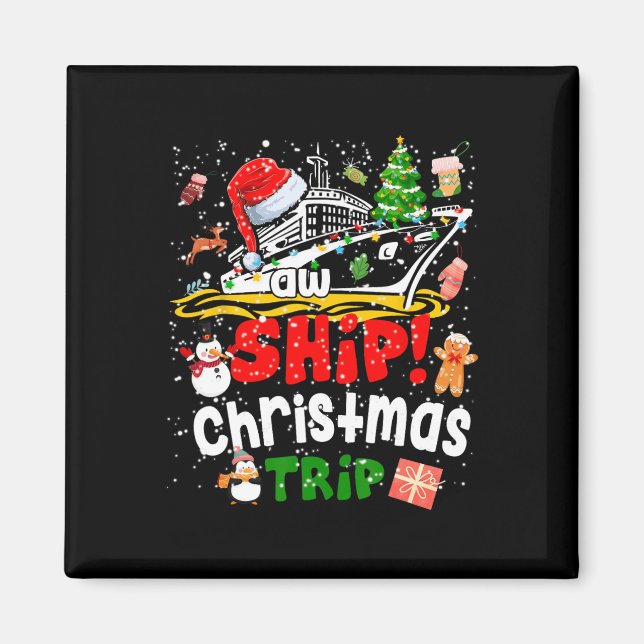 Merry Cruisemas Funny Cruise Ship Family Christmas Magnet (Front)