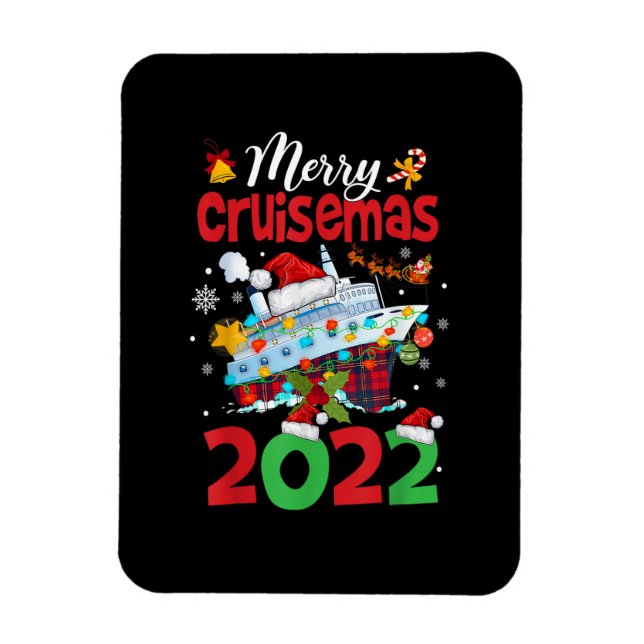 Merry Cruisemas Funny Santa Cruise Plaid Christmas Magnet (Vertical)