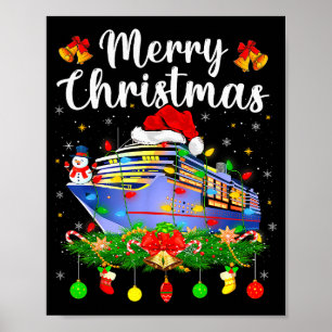 Merry Cruisemas Xmas Lighting Santa Cruise Ship Ch Poster