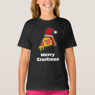 Merry Crustmas FUNNY PIZZA SLICE SANTA T-Shirt