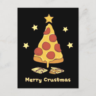 Merry Crustmas - Pizza Christmas Postcard