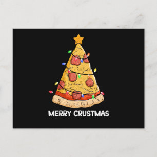 Merry Crustmas Pizza Christmas Tree Christmas Postcard