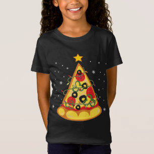Merry Crustmas Pizza Christmas Tree Lights Xmas T-Shirt