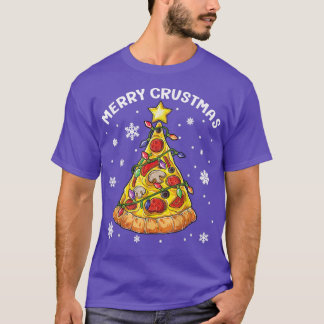 Merry Crustmas Pizza Christmas Tree Pizza Lover Xm T-Shirt