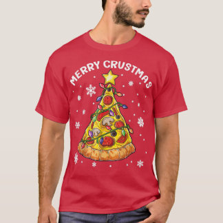 Merry Crustmas Pizza Christmas Tree Pizza Lover Xm T-Shirt