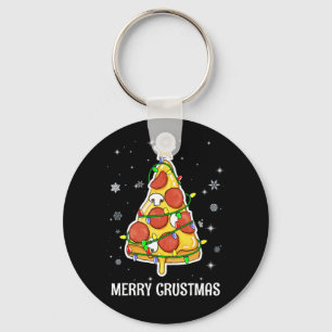 Merry Crustmas Pizza Christmas Tree Xmas Gifts Key Ring