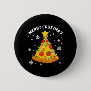 Merry Crustmas Pizza Christmas Tree Xmas Gifts Kid 6 Cm Round Badge