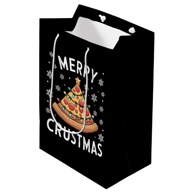 Merry Crustmas Pizza Christmas Tree Xmas Gifts  Medium Gift Bag (Front Angled)