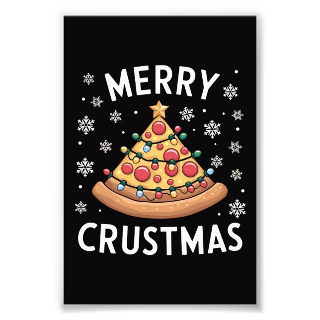 Merry Crustmas Pizza Christmas Tree Xmas Gifts  Photo Print (Front)