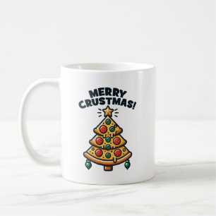 Merry Crustmas Pizza Tree - Funny Christmas Coffee Mug