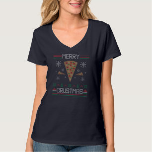 Merry Crustmas Ugly Christmas Sweater Pizza Crust