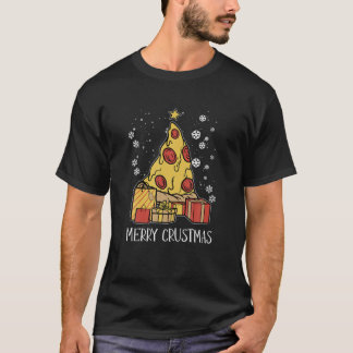 Merry Crustmas Xmas Food Christmas Tree Pizza T-Shirt