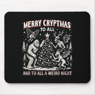 Merry Cryptmas Weird Night Cryptid Holiday Art  Mouse Mat