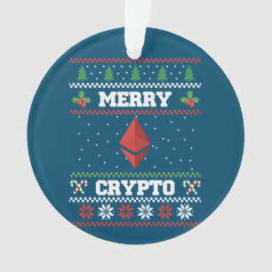 Merry Crypto Ethereum Ugly Christmas Sweater Ornament
