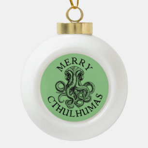 Merry Cthulhumas Lovecraft Cthulhu Ceramic Ball Christmas Ornament