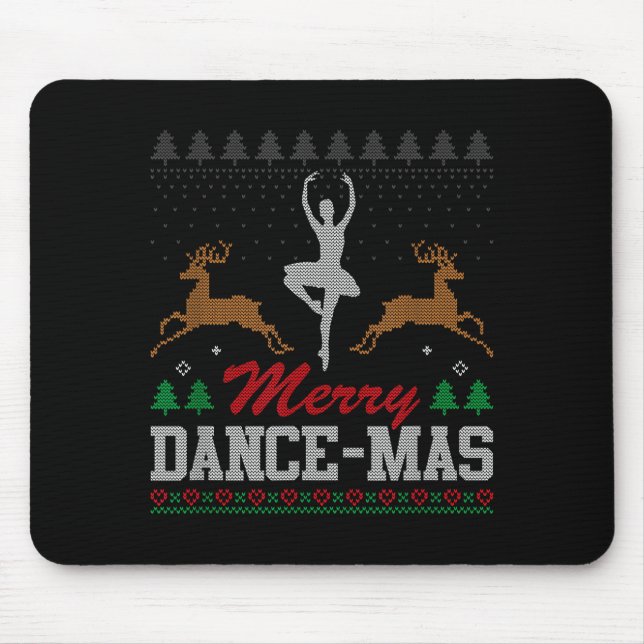Merry Dance-mas Ballet Dancer Ugly Christmas Balle Mouse Mat (Front)