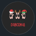 Merry Dancemas Ballet Dance Teacher Christmas Holi Classic Round Sticker<br><div class="desc">Merry Dancemas Ballet Dance Teacher Christmas Holiday Xmas</div>