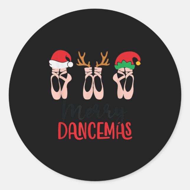 Merry Dancemas Ballet Dance Teacher Christmas Holi Classic Round Sticker (Front)