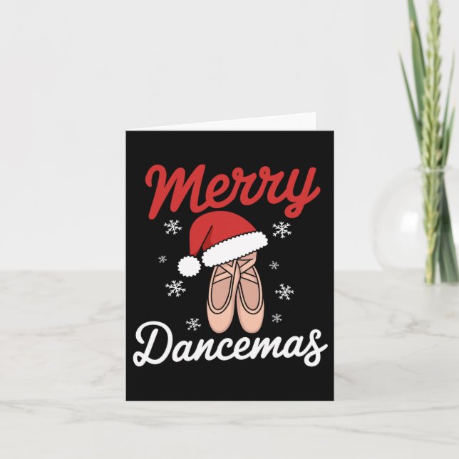 Merry Dancemas Ballet Dancer Teacher Christmas Dan Card (Front)