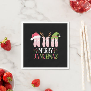 Merry Dancemas Christmas Ballet Shoes Dancing Napkin