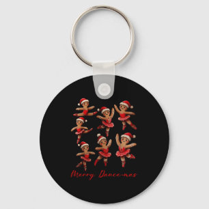 Merry Dancemas Gingerbread Dancer Ballet Christmas Key Ring