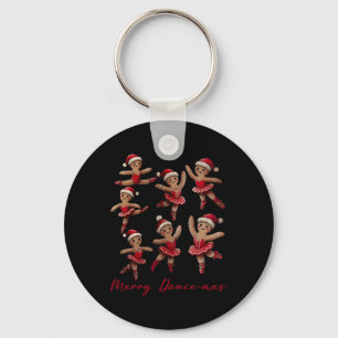 Merry Dancemas Gingerbread Dancer Ballet Christmas Key Ring