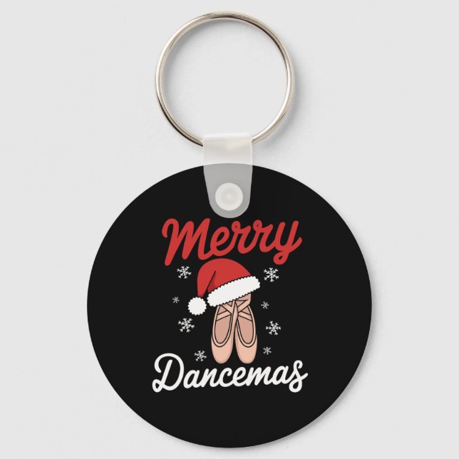 Merry Dancemas Llet Dancer Teacher Christmas Dance Key Ring (Front)