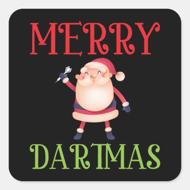 Merry Dartmas - Merry Christmas Dart Square Sticker (Front)