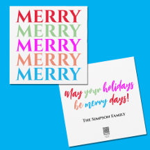 Merry Days Christmas Holiday Flat Card