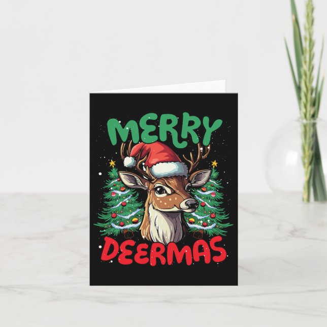 Merry Deermas Funny Christmas Duck Lover  Card (Front)