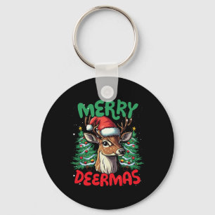 Merry Deermas Funny Christmas Duck Lover  Key Ring