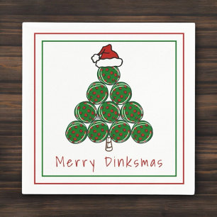 Merry Dinksmas Pickleball Christmas Tree Holiday Napkin