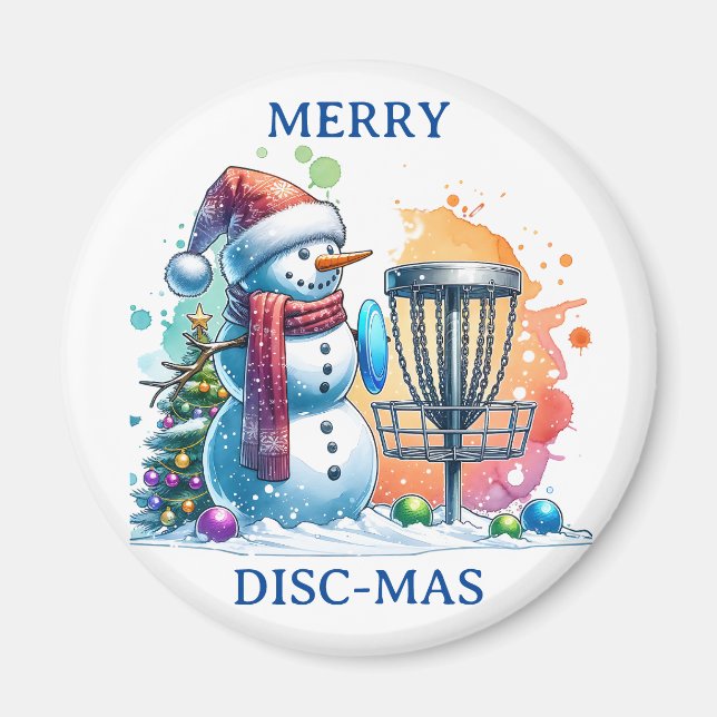 Merry Disc-mas | Disc Golf Christmas Magnet (Front)