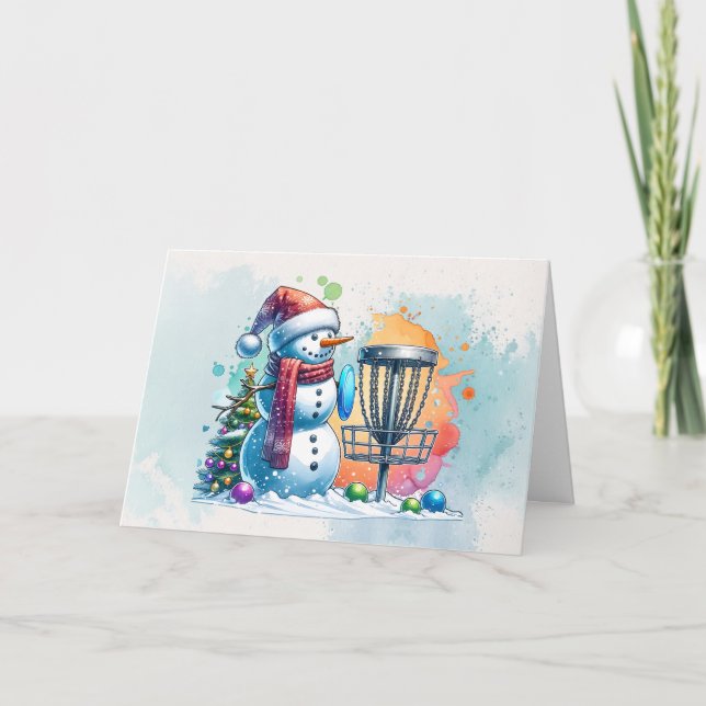 Merry Disc-mas | Disc Golf Personalised Christmas Card (Front)