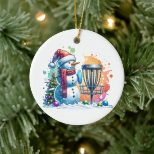 Merry Disc-mas   Disc Golf Personalised Christmas Ceramic Tree Decoration
