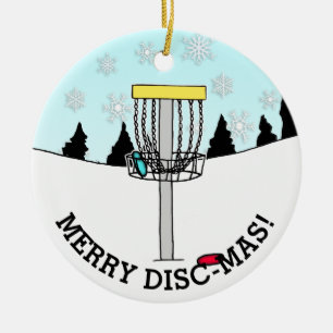 Merry Disc-Mas Funny Disc Golf Christmas Ceramic O Ceramic Tree Decoration
