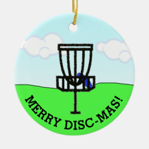 Merry Disc-Mas Funny Disc Golf Christmas Ceramic Tree Decoration