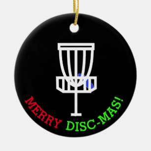 Merry Disc-Mas Funny Disc Golf Christmas Ceramic Tree Decoration