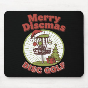 Merry Discmas Disc Golf Funny Flying Disc Basket Mouse Mat
