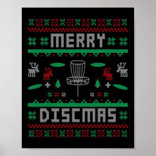 Merry Discmas Disc Golf Ugly Christmas Merry Chris Poster