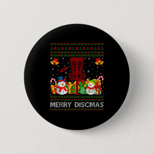 Merry Discmas Ugly Xmas Sweaters Funny Disc Golf C 6 Cm Round Badge