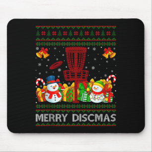 Merry Discmas Ugly Xmas Sweaters Funny Disc Golf C Mouse Mat