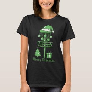 Merry Discsmas Disc Golf Basket Christmas Tree T-Shirt