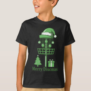 Merry Discsmas Disc Golf Basket Christmas Tree T-Shirt