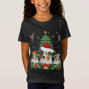 Merry Dogmas Aussie Santa Elf Reindeer Dog Christm T-Shirt