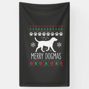 Merry Dogmas Christmas Dog Vector Banner