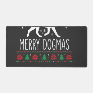 Merry Dogmas Christmas Dog Vector Desk Mat