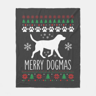 Merry Dogmas Christmas Dog Vector Fleece Blanket