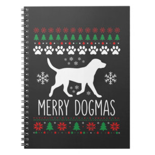 Merry Dogmas Christmas Dog Vector Notebook