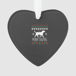 Merry Dogmas Christmas Dog Vector Ornament